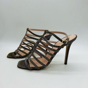 KATE SPADE SPARKLY SILVER AND GOLD 4” HEELS SIZE 8 1/2B